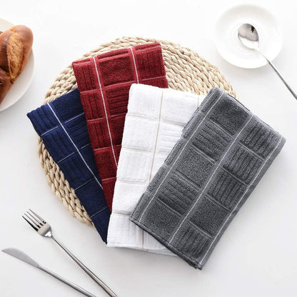 Ultra-Soft 100% Cotton Gray Kitchen Towels - Highly Absorbent Dish Towels for Effortless Washing and Drying