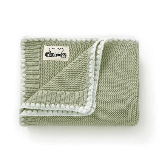 Soft Sage Green Cotton Baby Blanket - Perfect Gender Neutral Nursery Swaddle Gift (40x30 Inch)