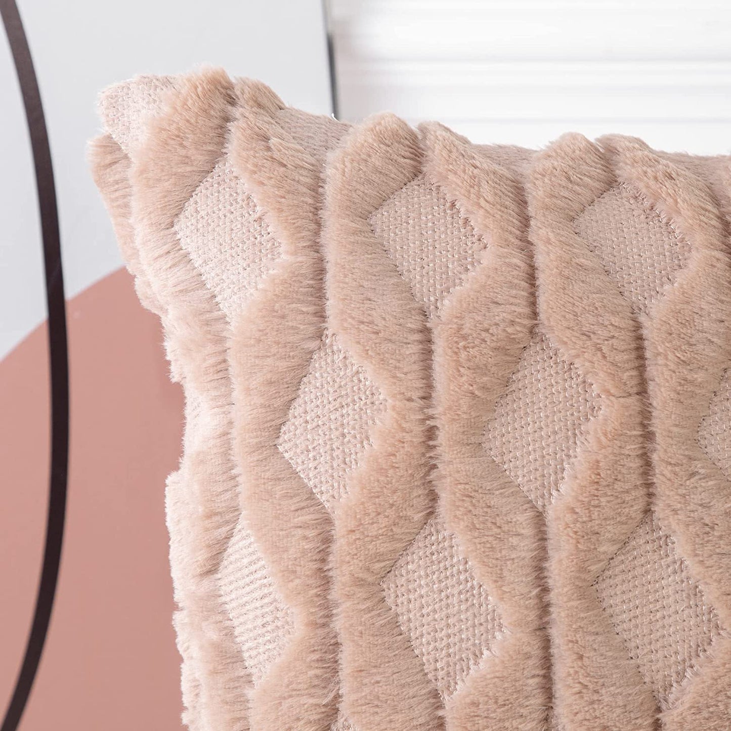 Luxurious Velvet Throw Pillow Covers - Set of 2, 26x26 Inch Soft Plush Cushion Cases for Sofa & Bedroom Decor